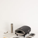 CREATE/PIZZA MAKER ADVANCE/Pellet-Ofen für Steinofenpizzen/Pizzen bis Ø30 cm, schnelles Aufheizen, Temperaturregelung, Temperatur bis 500ºC, Außeneinsatz, 53x36,8x58cm