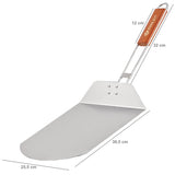 Mahlzeit Edelstahl Pizzaschieber mit Bambus Griff | 25,5 x 30,5 cm | Pizzaschaufel für Pizzaofen | Pizzawender zum Backen | Schieber, Grillzubehör, Schaufel, Pizzapaddel, Klappgriff