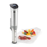 Klarstein Quickstick- Sous-Vide Garer, Präzisionskochtopf, Schongarer, 1300 Watt, Timerfunktion, 3D Circulating, 0-95 °C, LCD Touch-Display, wasserdicht, bis 20 Liter, flex, silber