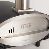 CREATE/PIZZA MAKER ADVANCE/Pellet-Ofen für Steinofenpizzen/Pizzen bis Ø30 cm, schnelles Aufheizen, Temperaturregelung, Temperatur bis 500ºC, Außeneinsatz, 53x36,8x58cm