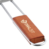 Mahlzeit Edelstahl Pizzaschieber mit Bambus Griff | 25,5 x 30,5 cm | Pizzaschaufel für Pizzaofen | Pizzawender zum Backen | Schieber, Grillzubehör, Schaufel, Pizzapaddel, Klappgriff