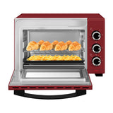 WOLTU Mini Backofen 21 L, elektrischer Minibackofen, Miniofen, Pizzaofen, 1280 W, 100-230 °C, Timer 60 Min., Ober-/Unterhitze, Doppelverglasung, Rot