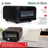 GIU Elektrischer Pizzaofen - Starker Elektro-Ofen für neapolitanische Pizza | Backofen, Pizzaofen, elektrisch, Electric Oven | Über 400 Grad FusionHeat-Tech | Genieße Steinofen-Geschmack Zuhause
