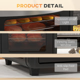 HOMCOM Mini Backofen mit Umluft 30 L 1600W 90-230℃ 60 Min. Timer inkl. Krümelblech, Warmhalteplatten, Backblech, Grillrost, Frittierkorb, Minibackofen Pizza-Ofen, Schwarz