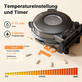 Pizzamaker mit Keramiksteinplatte Ø32cm und Sichtfenster, zwei Heizelemente max. 400°C, mit Timer