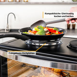 TZS First Austria - Minibackofen mit Kochplatten 60L 3200 W - Mini Backofen Pizzaofen mit Herdplatten bis 230°C & 6 Heizmodi - Miniofen Kombigerät mit 4 Einschubhöhen & hochwertigem Zubehör