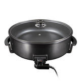 ecolle Hochwertige elektrische Pizzapfanne Partypfanne 42 cm/Grillpfanne/Elektropfanne/Pizzaofen /Crepe /Paella Pfanne/Hot Pot, Leistung 1500 (42cm x 9cm)