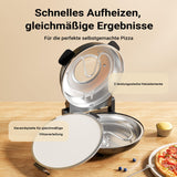 Pizzamaker mit Keramiksteinplatte Ø32cm und Sichtfenster, zwei Heizelemente max. 400°C, mit Timer