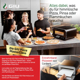 GIU Elektrischer Pizzaofen - Starker Elektro-Ofen für neapolitanische Pizza | Backofen, Pizzaofen, elektrisch, Electric Oven | Über 400 Grad FusionHeat-Tech | Genieße Steinofen-Geschmack Zuhause