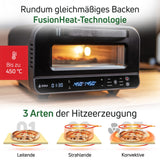 GIU Elektrischer Pizzaofen - Starker Elektro-Ofen für neapolitanische Pizza | Backofen, Pizzaofen, elektrisch, Electric Oven | Über 400 Grad FusionHeat-Tech | Genieße Steinofen-Geschmack Zuhause