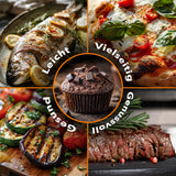 BAUMFELD PizzaAirfryer400 black - 12 in 1 Multifunktionsofen, Pizzaofen, 400 °C, tragbar, Grillen, Pizza, Air Fryer, Backen, XXL Zubehör, Indoor, Steinofenplatte, Gusseisenblech