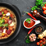 ecolle Hochwertige elektrische Pizzapfanne Partypfanne 42 cm/Grillpfanne/Elektropfanne/Pizzaofen /Crepe /Paella Pfanne/Hot Pot, Leistung 1500 (42cm x 9cm)
