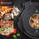 KESSER® Pizza-Ofen elektrisch bis 400 Grad | Elektrischer Pizzabäcker 1200W mit feuerfester Steinplatte & Timer Durchmesser 32cm | 5 Heizstufen & Sichtfenster | inkl. Pizzaschneider & Rezeptbuch